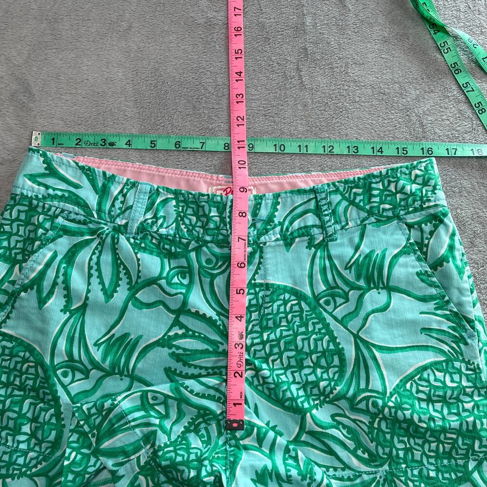 Lilly Pulitzer Shorts Womens Medium Green Originals Toucan Tango Tropical Print - Picture 7 of 8